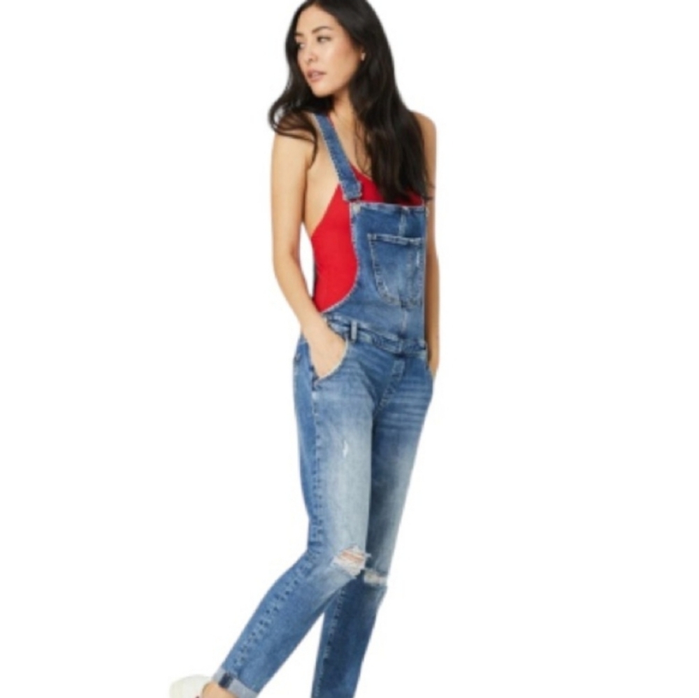 Mavi edera overall, M, wash blue distressed.
